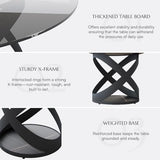 POVISON 51" Modern Round Dining Table, Glass