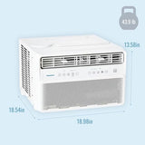 Keystone 8,000 BTU Window Mounted Inverter Air Conditioner with Quiet, High Efficiency Operation and Remote, Window AC Unit for Apartment, Living Room, Bathroom, Small/Medium Rooms up to 350-Sq. Ft.