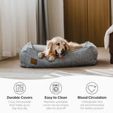 ATIFBOP Orthopedic Dog Bed, 46x38x12 inch, Grey