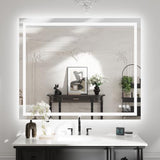 WTTY 48" x 40" LED Bathroom Mirror with Light | Anti-Fog