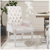 AODCHR Upholstered Velvet Accent Dining Chair, Elegant Tufted Dining Room