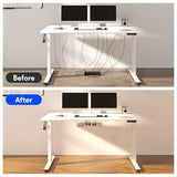 Whole-Piece Standing Desk with Clamp Power Strip, 55 x 28 Electric Stand Up Height Adjustable Desk