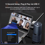 360 Pro Conference Room Camera and Microphone 2026 Upgrade, 3 AI Video Modes, Conference Webcam with Noise Suppression, All in One Webcam