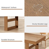 Extendable Dining Table 70.9” to 86.6” for 8-10 Person, Modern Expandable Table with U-Shaped Wooden Legs