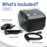 TSC DL241 Desktop Direct Thermal Label Printer, 4” Print Width, USB, Ethernet, Bluetooth, for Shipping Labels