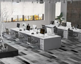 Waiting Room Chairs Leather Office Guest Chair Mid Back Reception Chairs with Sled Base for Meeting