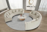 Legend Vansen L Semicircle Velvet Sofa 141.34” Oversized Sectional Curved Sofa for Living Room