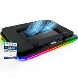 urbofrost Gaming Laptop Cooling Pad - 4 Powerful Turbo Fans - 4 x 4000 RPM, Dynamic RGB, 4-Ports USB, Laptop Cooler 2 Power Modes USB-C/DC