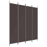 Zexlorith 4-Panel Room Divider, Fabric Privacy Screen, Brown Folding