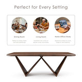 Final Title: Furniture of America Nazaen III 82.5" Mid-Century Modern Solid Wood Live Edge Dining Table with Steel Support, Walnut Finish, Seats 6–8