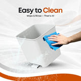 HAUSSIMPLE Small White Car Trash Can with Floor Mat Clip + 3 Dispenser Boxes of Leakproof Trash Bags