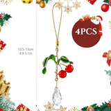 H&D HYALINE & DORA 4Pcs Suncatchers Fruit Ornaments Fruit Tree Crystal Ornaments for Spring Lucky Irish Day Home Table Garden Tree Party Hanging Decorations