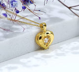 Real 18k Gold Heart Necklace for Women