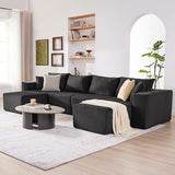 135.4" Modular Boneless Couch, Sectional Couches for Living Room, Black