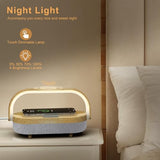 iGaur Nightstand Lamp with Wireless Charger,Unique Gifts for Women 4 in 1 Touch Bedside Lamp,Bluetooth Speaker Lamp