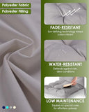 GREENVINES Adirondack-Chair-Cushions-Set-of-2 | Polyester | Waterproof | Outdoor High Back Rocking Chairs Cushion | Seat with Ties | Non-Slip | Thickened Pad for Patio | 44.5" x 18.9" x 4.5" | Gray