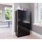 Hirsh 36 in W 5 Drawer Lateral File Cabinet, Black
