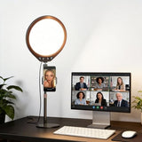 Noveralux 10W 12" Ring Light with Desk Stand & Phone Holder, Dimmable 360° Rotatable LED Full Screen Computer Lamp for Zoom Meetings