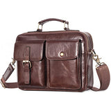 Leather Messenger Bag Men's Tote Line Pad Shoulder Office Briefcase
