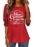 jusgai White Christmas Sweatshirt for Women Crewneck Xmas Tree Graphic Shirt Tee Tops(Red,Large)