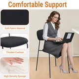 Sidanli Stackable Waiting Room Chairs, Armless Upholstered Guest Chairs Set of 4 with Comfotable Cushion