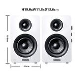 Active Bluetooth 5.0 Bookshelf Speakers – 60W Carbon Fiber Speaker Unit - Built-in 24bit DAC Dynamic 3D Surround Sound 2.0 Computer