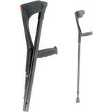 KMINA Foldable Forearm Crutches of Carbon Fiber (x2 Units), Open Cuff, Lightweight, Folding Crutches, Made in Europe, PRO Model