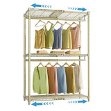 VIPEK X1 Expandable Clothes Rack Heavy Duty Adjustable from 2' to 3'5" with Adjustable Shelves and Hanger Rods, Gold