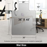 AiBOB Office Chair Mat for Hardwood Floor, 36 X 48 inches, Hard Floor Chair Mats Under Computer Desk, Easy Glide for Rolling Chairs