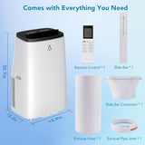 14000 BTU Portable Air Conditioners With Remote Control,Floor Air Conditioner Cooling AC Unit With Fan & Dehumidifier, Cools Room Up to 700 Sq.Ft Mode,3 Speed,Auto Swing,24H Timer Air Conditioner for