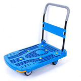 Foldable Plastic Platform Hand Truck 60×90cm, Hollow Lightweight Push Dolly Cart