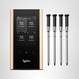 Sync Gold Wireless WiFi Meat Thermometer, 4 Slim Probes, 6 Sensors, 10x Stronger Signal, ±0.5℉ Accuracy, Smart Base Direct Setup, Reliable Reading