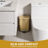 SIMPLYKLEEN Bathroom Trash Can with Lid - 2PC 1.3 Gallon