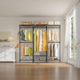 VIPEK V3 Nano Clothes Rack with 4 Semi-Shelves and 3 Standard Shelves, Clothing Rack for Hanging Clothes, Max Load 800LBS, Black