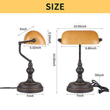 Liylan Banker Desk Lamp Touch Control, Vintage Banker's Desk Lamp with USB Port, 3 Way Dimmable Desk Lamps