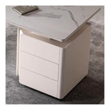 zhongxlla Standing Desk, Executive Desk, Rock Slab Top Office with Storage Cabinet