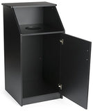 Displays2go Commercial Trash Bin with Black Finish, MDF Construction