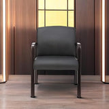 Alera ALE Reception Lounge Series Guest Chair, Espresso/Black Leather