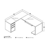 BOWERY HILL L-Shaped Computer Desk, Sandstone Finish, Manufactured Wood and Laminate