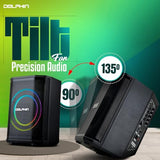 Dolphin Rechargeable Portable Bluetooth Party Speakers, 3D LED Ring Light, TWS, Wireless Microphone, and Multiple Playback Options, Easy-to-Carry, On-The-go, PA System, Karaoke-Ready