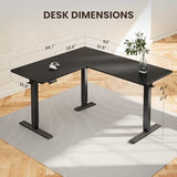 ErGear L Shaped Standing Desk, 63"x55" Electric Adjustable Height Sit Stand up Desk