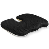Gooo&Ma Ergonomic Seat Cushion with Air Fiber Core, Office Chair Cushion with Washable Cover (Black)