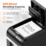 Bonsaii 200-Sheet Auto-Feed Paper Shredders for Office Use, Heavy Duty 8.1-Gal Large Shredder