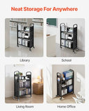Rolling Library Book Cart, 330 lbs Capacity, 30.3 x 15 x 48.0-Inch Library Cart,