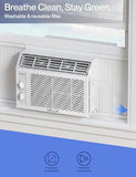 DELLA Window Air Conditioner, 5000 BTU Cools Up To 150 Sq. Ft, Reusable Filter, Easy Install Kit, Energy Saving AC Unit with Easy to Use Mechanical Control, Efficient Cooling For Smaller Areas