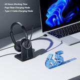 Wireless Headset with Mic for Work, Bluetooth Headset with Microphone (Noise Cancelling & Mute Button