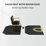OmySalon Salon Mat for Hair Stylist 4’x5’ Anti Fatigue Barber Floor Mat with Round Base