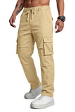 GINGTTO Mens Tactical Pants Stretch Slim Fit Light Khaki Cargo Pants for Men Waterproof Ripstop 28