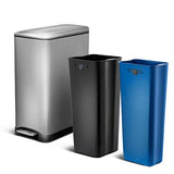 Home Zone Living 13 Gallon Slim Kitchen Trash Can with Dual Compartments for Trash and Recycling