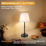 2 Pack Cordless Table Lamp, Battery Operated Lamp with 3 Color Temps and Stepless Dimming